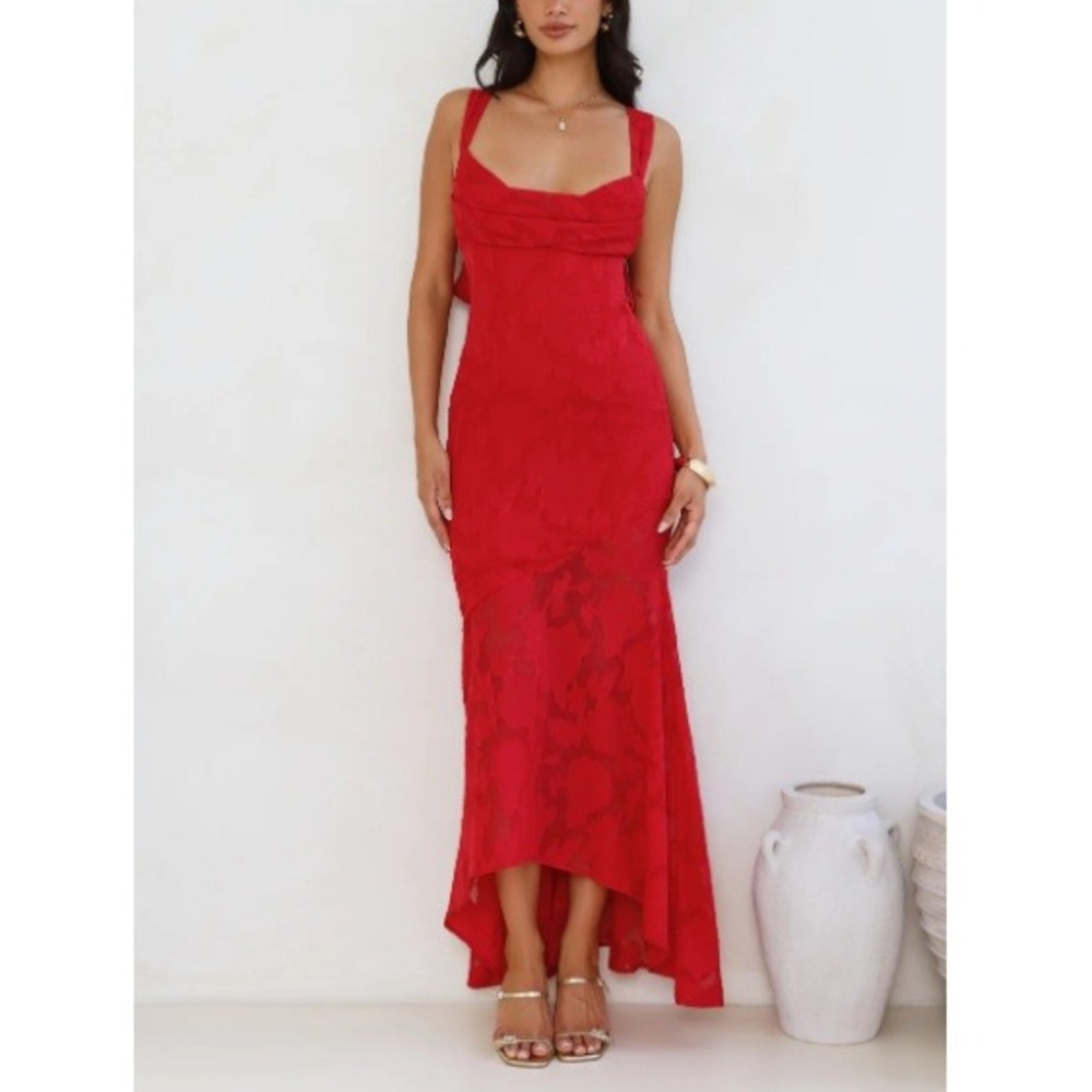 HelloMolly Women's Red Enchanted‎ Empire High-Low Maxi Dress NWT Size 8 - Picture 3 of 15